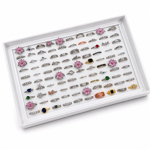 100 Rings Box – Premium Zircon & Stone Rings Collection 💍✨