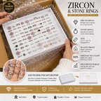 100 Rings Box – Premium Zircon & Stone Rings Collection 💍✨