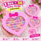 Baby Girls’ Rings Box – 36 Rings Included
