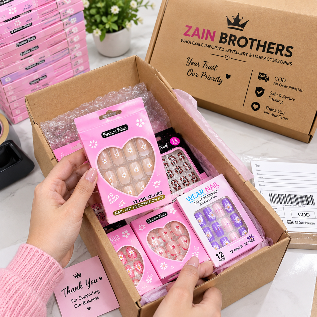12 Pack Artificial Nails – Mix Random Designs | Wholesale Deal