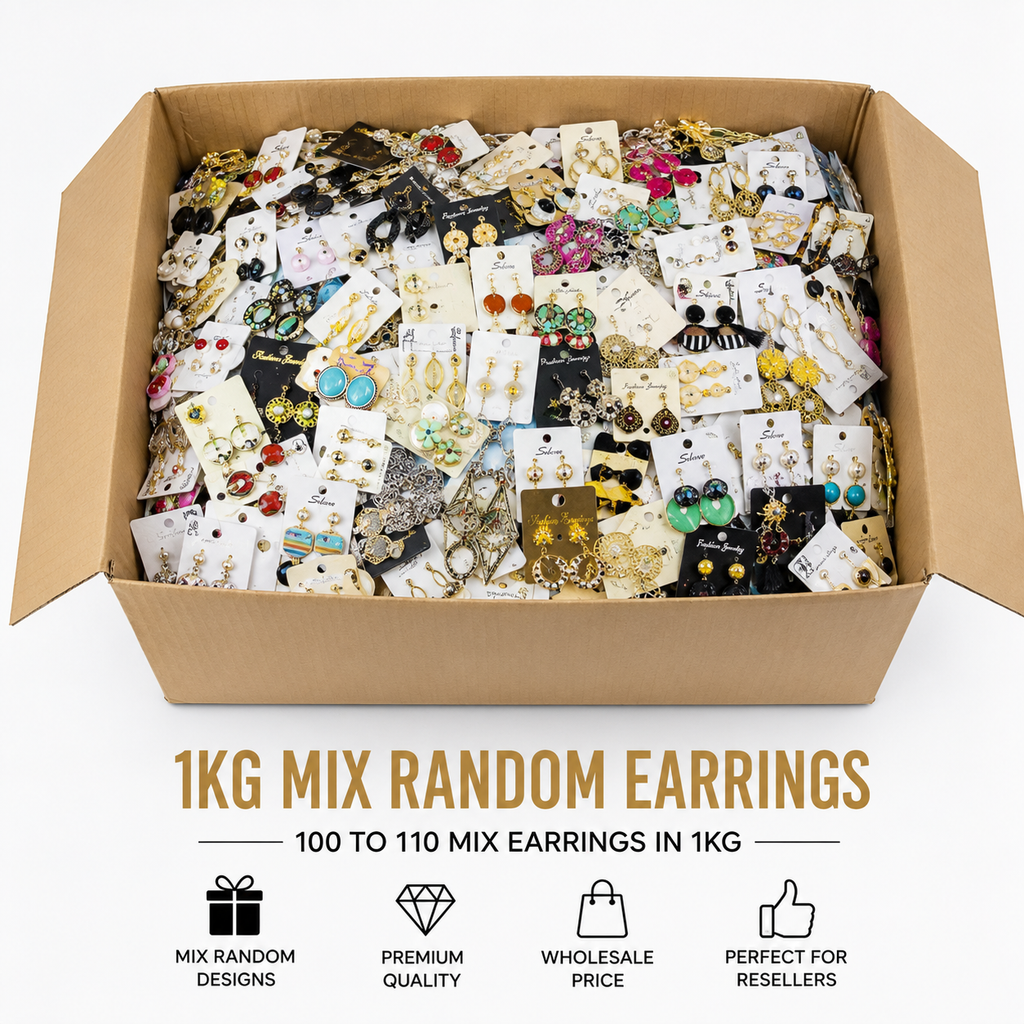 Imported Mix Earrings Box – 1 KG (100–110 Random Designs)