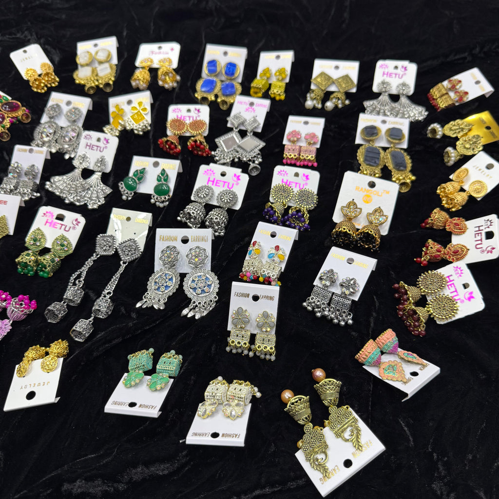Original Indian Jhumki Box | 40 Mixed Designs | Wholesale Pack