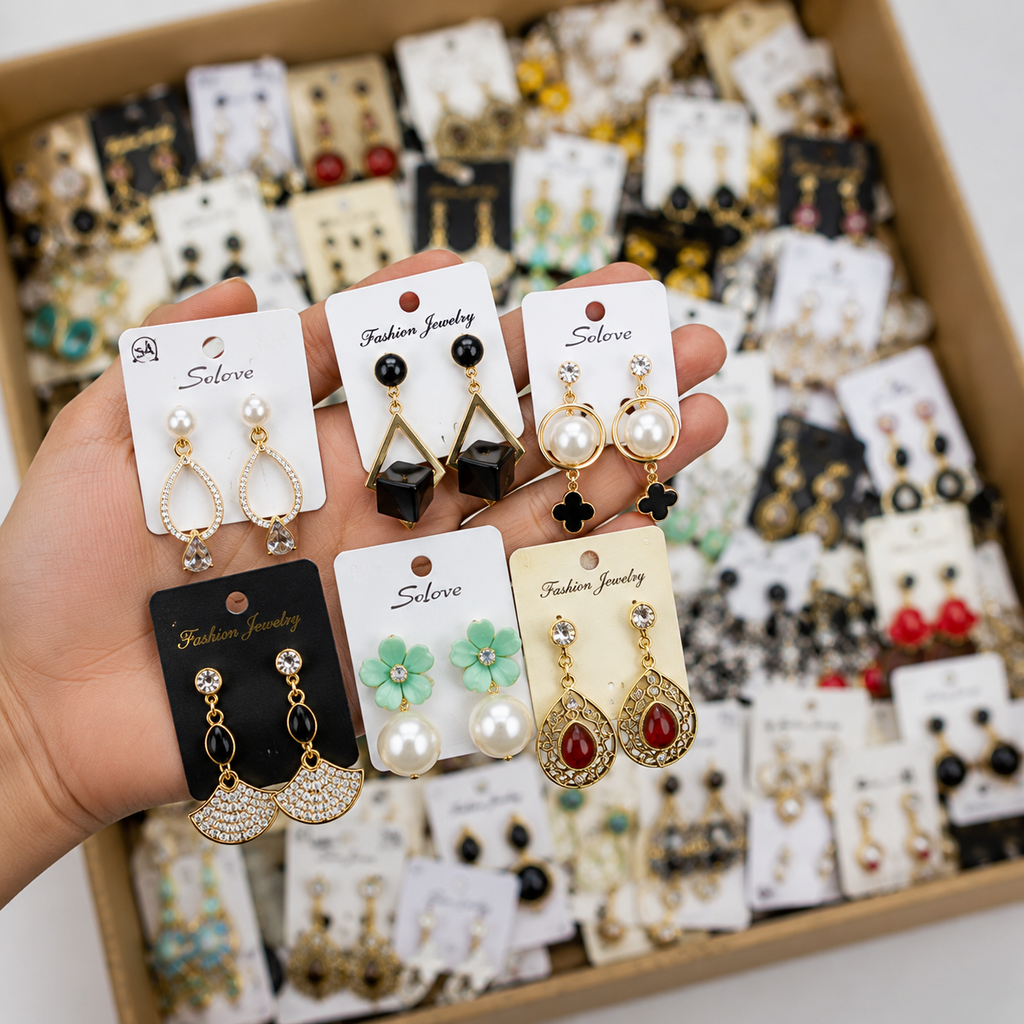 Imported Mix Earrings Box – 1 KG (100–110 Random Designs)