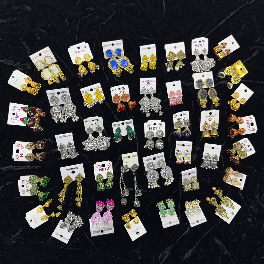 Original Indian Jhumki Box | 40 Mixed Designs | Wholesale Pack