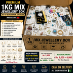 1 KG Mix Jewellery Box. 60–65 random China imported  jewellery articles.
